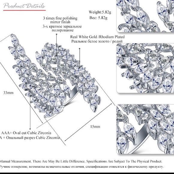NEW💙💎ANGEL😇WINGS RING! GORGEOUS!💎💙ADJUSTABLE! - Picture 2 of 8